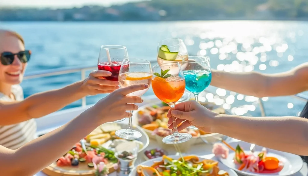 algarexperience a bordo mediterranean experience toasting cocktails on boat